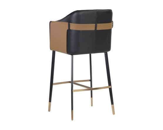 Carter Barstool Napa Black / Napa Cognac - Image 8
