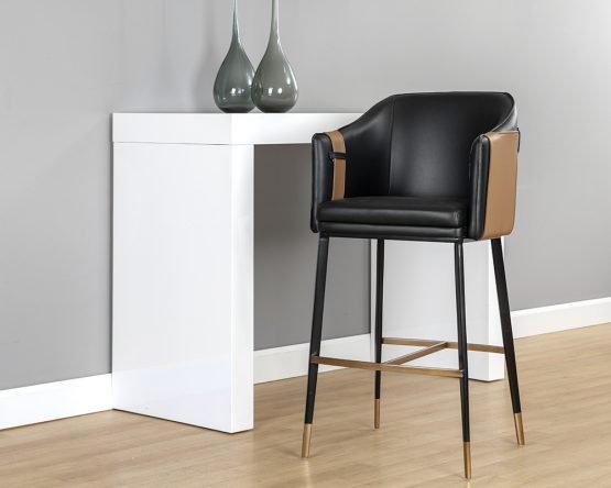 Carter Barstool Napa Black / Napa Cognac - Image 2