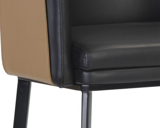 Carter Barstool Napa Black / Napa Cognac - Image 3