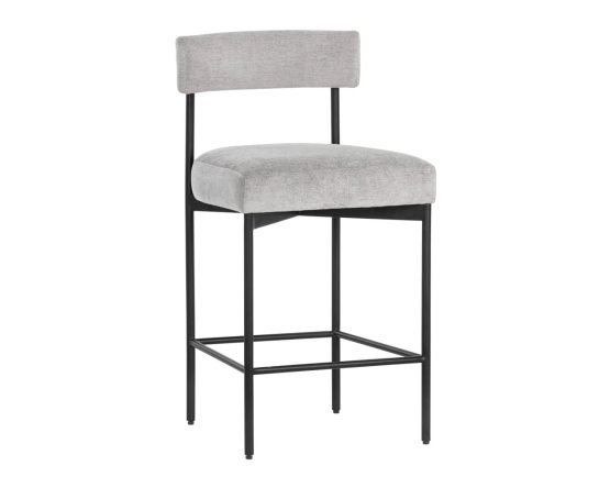 Seneca Counter Stool - Black Polo Club Stone