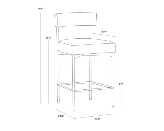 Seneca Counter Stool - Black Polo Club Stone - Image 6