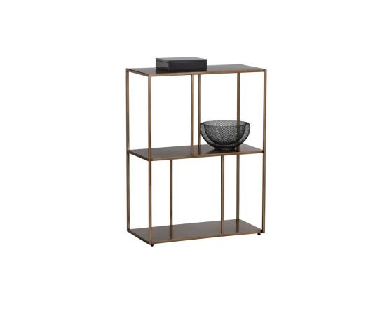 Eiffel Low Bookcase - Small Antique Brass