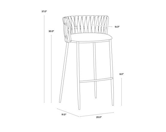 Sarai Barstool Belfast Heather Grey - Image 6
