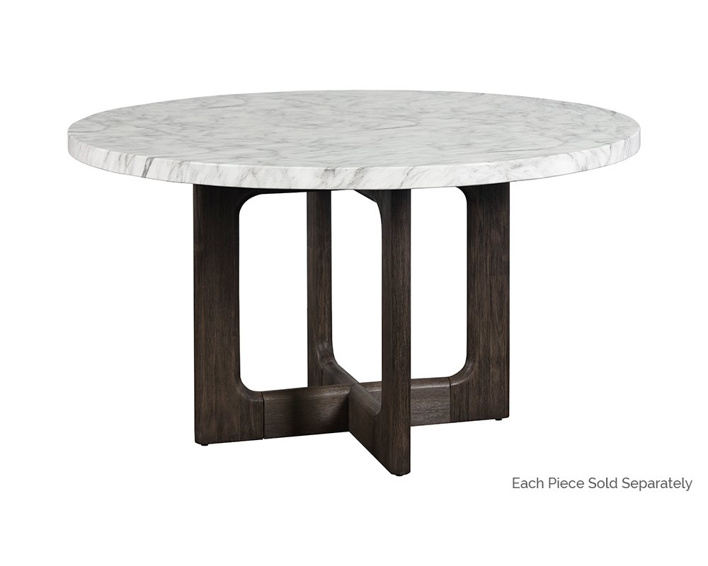 Cypher Dining Table Top - Marble Look - 55" White Marble Look - Image 4