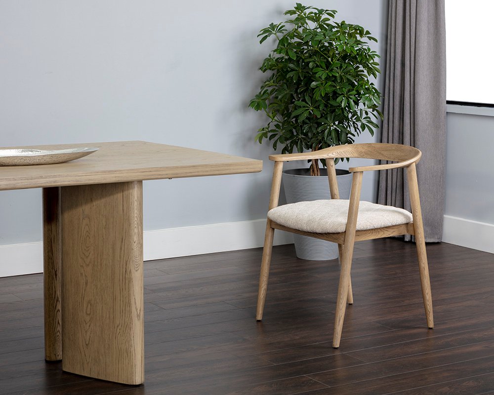 Jeremy Dining Armchair - Weathered Oak Dove Cream - Image 9