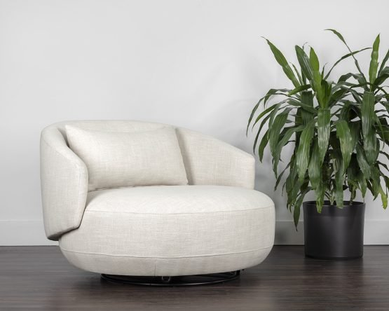 Walsh Swivel Lounge Chair Effie Linen - Image 3
