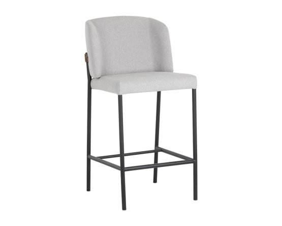 Pearce Counter Stool Light Grey / Bravo Cognac