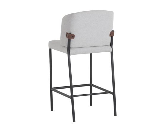 Pearce Counter Stool Light Grey / Bravo Cognac - Image 2