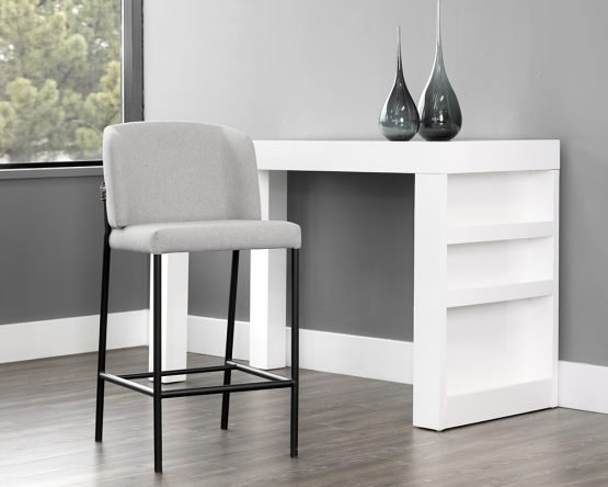 Pearce Counter Stool Light Grey / Bravo Cognac - Image 3