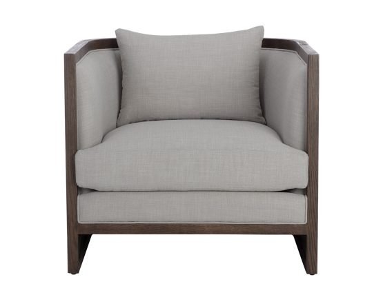 Chloe Lounge Chair - Distressed Brown Linoso Light Grey - Image 7