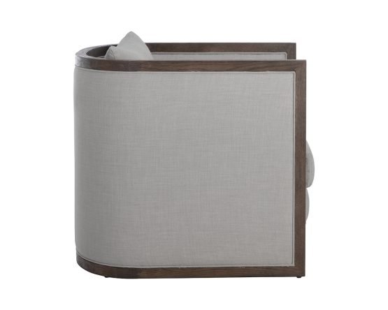 Chloe Lounge Chair - Distressed Brown Linoso Light Grey - Image 8