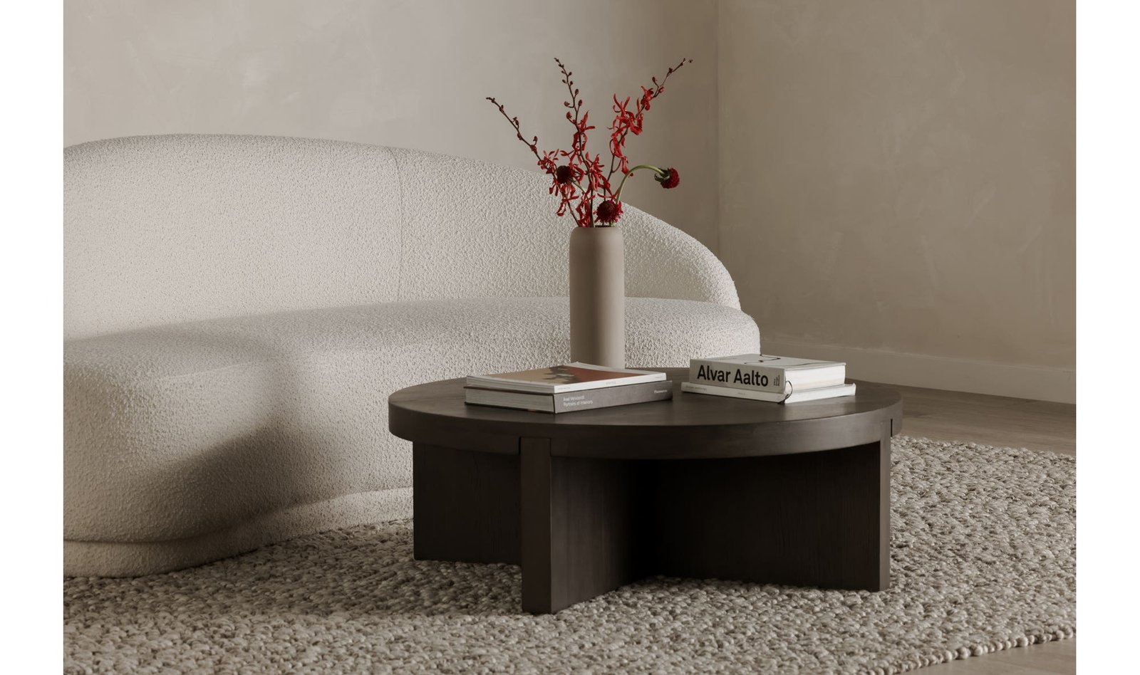 FOLKE ROUND COFFEE TABLE DARK BROWN - Image 3