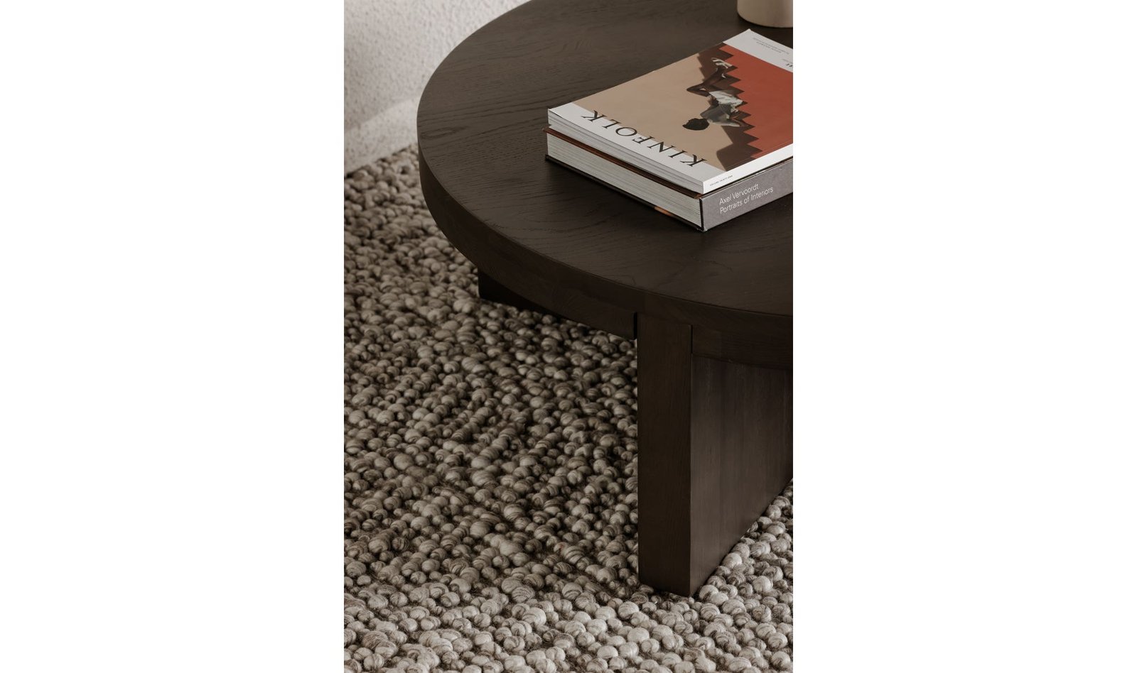 FOLKE ROUND COFFEE TABLE DARK BROWN - Image 4