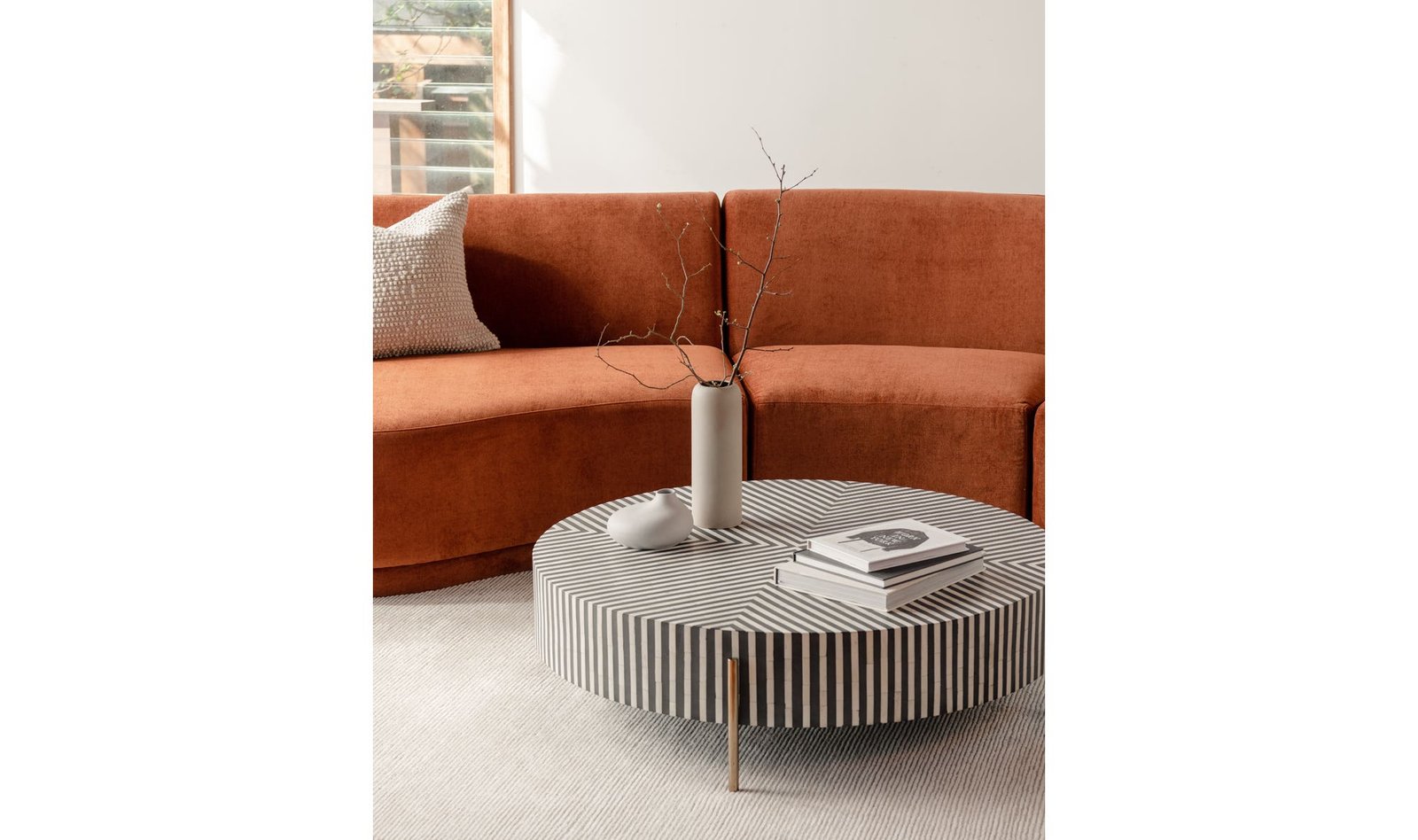 CHAMEAU MEDIUM COFFEE TABLE BLACK AND WHITE MULTI - Image 4