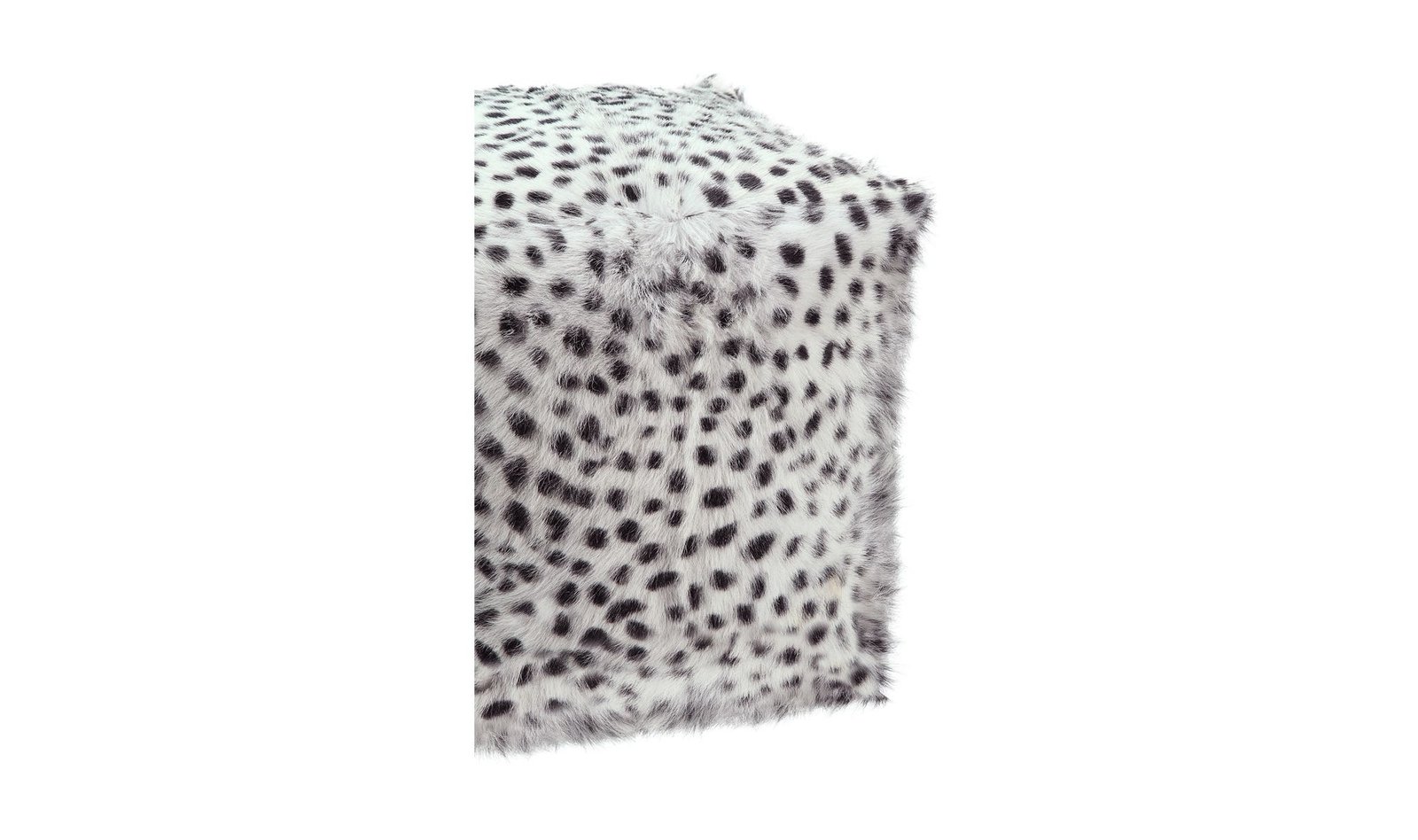 SPOTTED GOAT FUR POUF LIGHT GREY - Image 4
