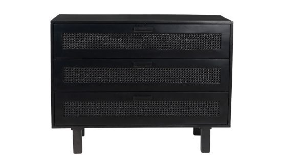 ASHTON 3 DRAWER NIGHTSTAND BLACK