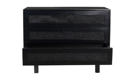 ASHTON 3 DRAWER NIGHTSTAND BLACK - Image 2