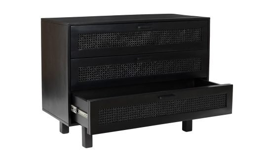 ASHTON 3 DRAWER NIGHTSTAND BLACK - Image 4