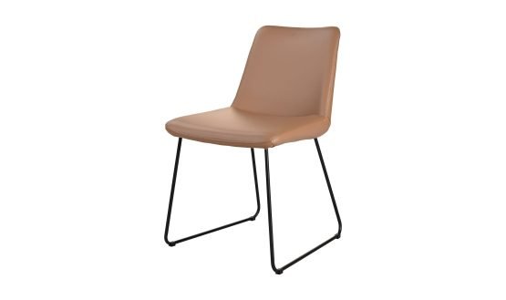 VILLA DINING CHAIR LIGHT BROWN - SET OF TWO GREY - Image 5
