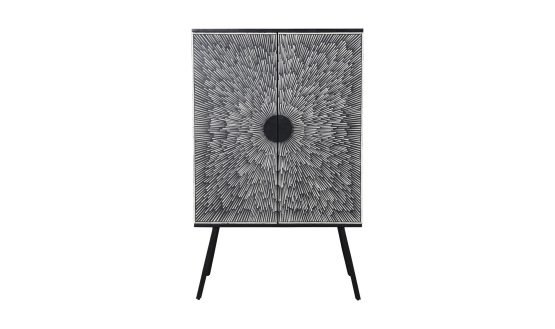 SUNBURST WINE CABINET BLACK