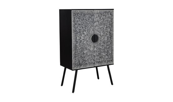 SUNBURST WINE CABINET BLACK - Image 2