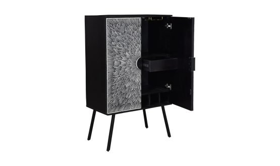 SUNBURST WINE CABINET BLACK - Image 4