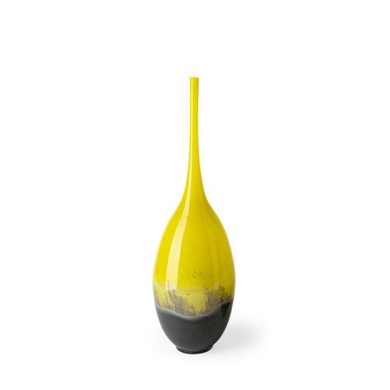 Jasse Small Yellow/Gray Ombre Glass Vase