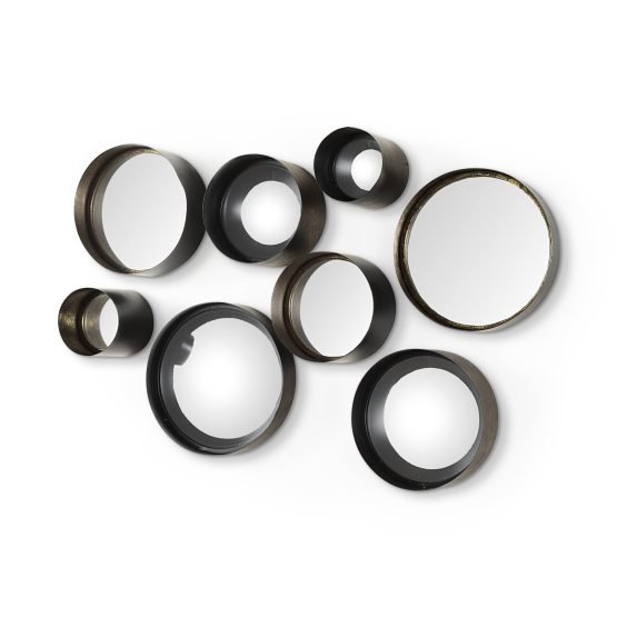 Aromaticum Set of 8 Brown Metal Mirrors