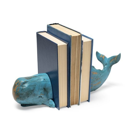 Langdon Set of 2 10L x 5W Blue Polyresin Whale Bookends