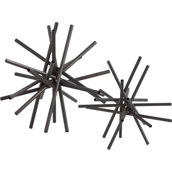 Evely (Set of 2) 12L x 10W Black Metal Decorative Objects