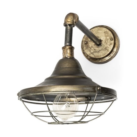 Agadir 8.8x18 Bronze Metal Conical Shade Caged Wall Sconce
