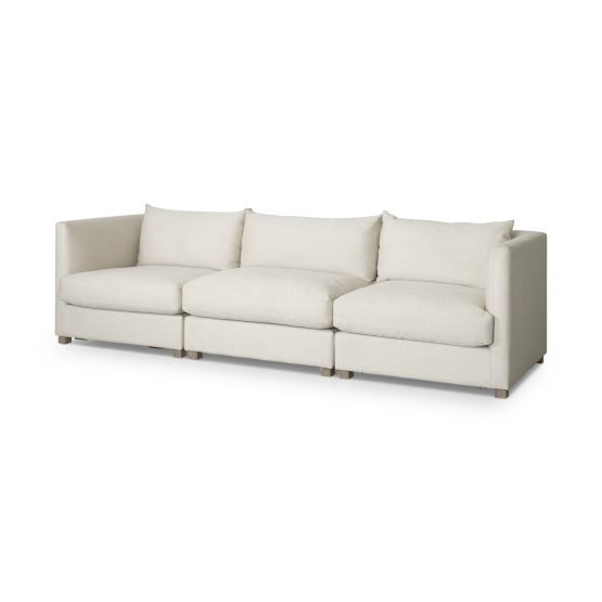 Valence 3 Piece Beige Modular Sofa Set