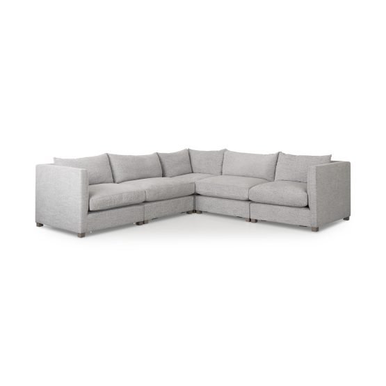Valence 5 Piece Medium Gray Modular Sofa Set
