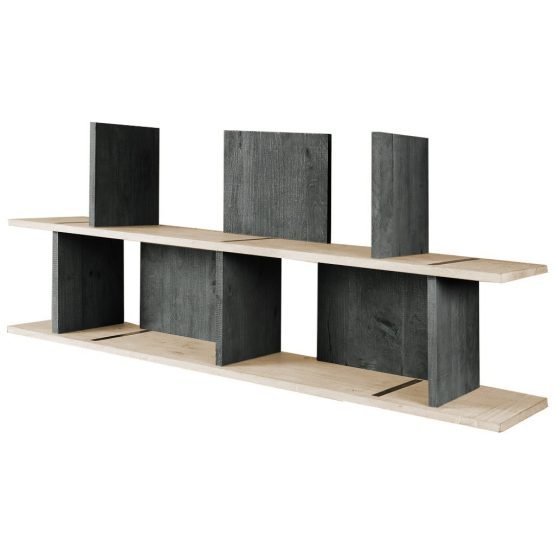 Shuksan I 15L x 70W x 30H Expandable Gray Polished Wooden Shelving Unit