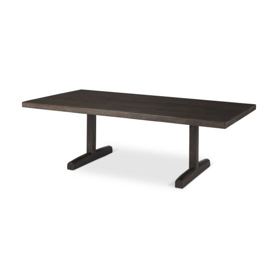 Viktor 55"L Dark Brown Solid Wood Coffee Table