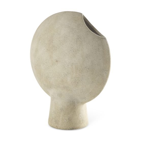 Sariah 9.4L x 4.3W x 12.2H Beige Ceramic Vase