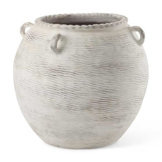 Misha 25.2L x 25.2W x 22.4H Cream Ceramic Floor Vase