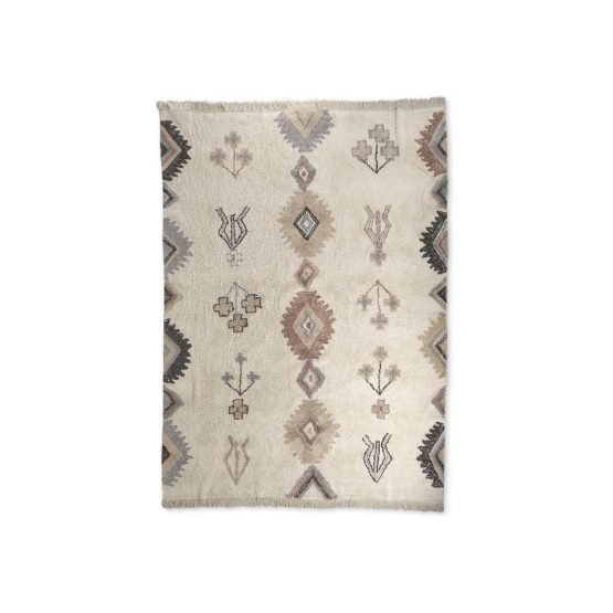 Carla 8 x 10 Earthy Color Patterned Cotton Area Rug