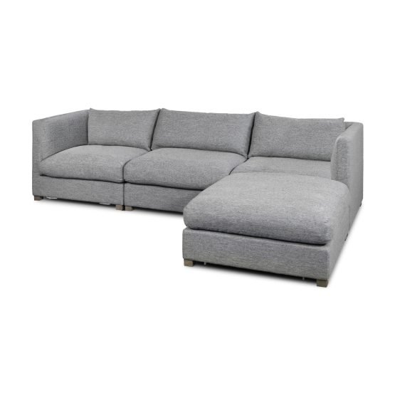 Valence 4 Piece (W/ 1 x Ottoman)  Castlerock Gray Modular Sofa Set