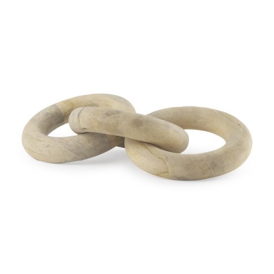 Alize Solid Wood Circular Chain Link Decorative Object