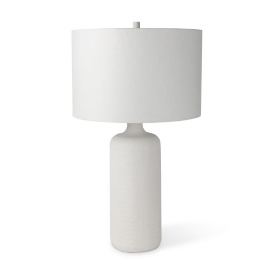 Melanie 17.0L x 17.0W x 30.5H White Shade W/White Base Table Lamp
