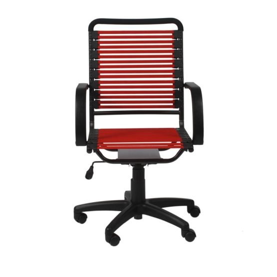 Bungie Flat High Back Office Chair in Red with Graphite Black Frame and Black Base