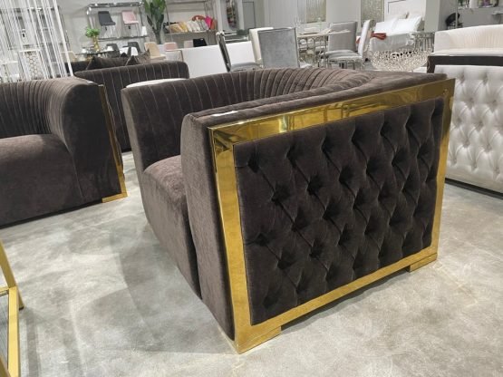 BERGEN chair GY-AC-8527G Contessa-Java color gold steel finish