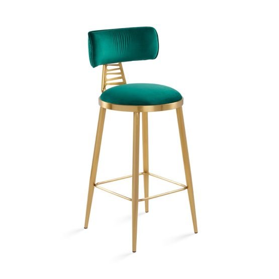 PARMA Counter Stool GY-COU-8528G Green Eerald Velvet Brushed Gold