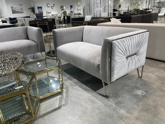TRURO LOVESEAT  GY-LS-8575 NP Grey Velvet color