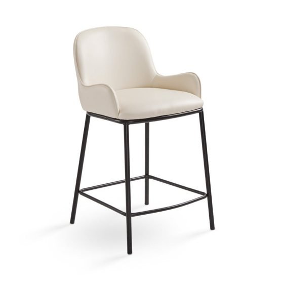 Bennett Counter Chair  GY- COU-2945 Aspen taupe black matt metal legs