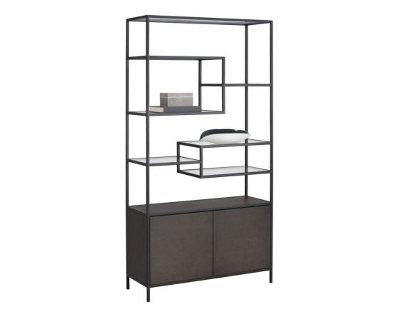 Stamos Bookcase Charcoal Grey