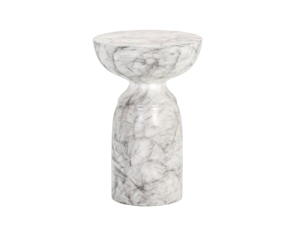 Goya End Table - Marble Look White Marble Look - Image 3