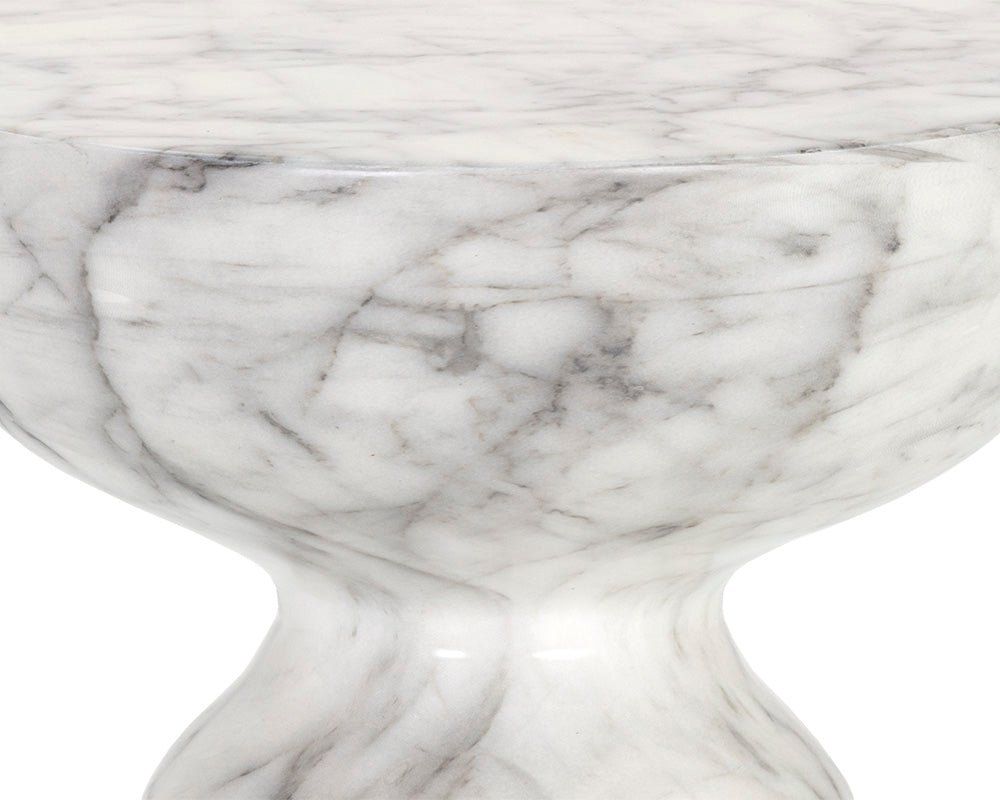 Goya End Table - Marble Look White Marble Look - Image 5