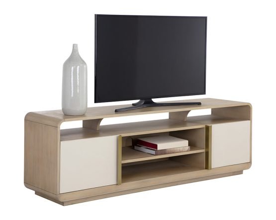Kayden Media Console And Cabinet Cream